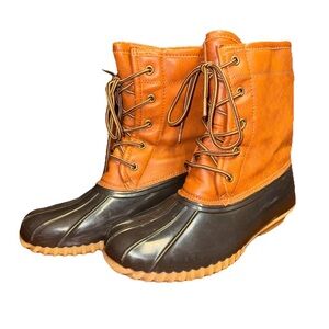 The Original Duck Boot Women's Size 7.5 Sporto Arianna Brown Tan Rain Boots FLAW